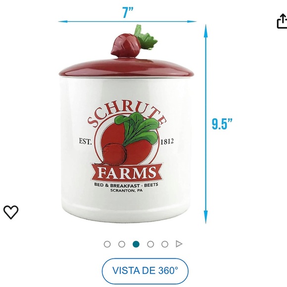 The Office Schrute Farms Est. 1812 Ceramic Canister Cookie Jar, Large - Picture 3 of 5